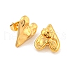 Heart 304 Stainless Steel Ear Studs EJEW-L290-025G-2