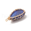 Natural Mixed Stone Copper Wire Wrapped Pendants PALLOY-JF02016-4