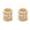 Brass Micro Pave Clear Cubic Zirconia Beads KK-U028-21G-2