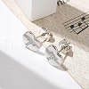Rack Plating Brass Micro Pave Clear Cubic Zirconia Stud Earrings EJEW-K299-01P-T-2