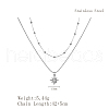 Stainless Steel Pave Clear Cubic Zirconia Star Pendant Double Layer Necklaces for Women's Daily Wear HB1579-1-2