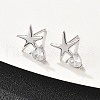 S925 Sterling Silver Stud Earrings EJEW-D317-02P-3