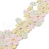15 Yards Rainbow Color Flower Polyester Lace Ribbon OCOR-A006-07-1
