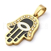 304 Stainless Steel Rhinestone Pendants STAS-S163-29G-02-2