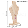 Bust Wooden Necklace Display Stands NDIS-WH0009-17-2