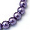 Baking Painted Pearlized Glass Pearl Round Bead Strands HY-Q330-8mm-59-2