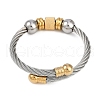 Ion Plating(IP) 304 Stainless Steel Bangles for Women STAS-M023-17PG-3