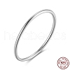 Rhodium Plated 925 Sterling Silver Thin Finger Rings RJEW-C064-03C-P-1
