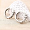 Brass Micro Pave Clear Cubic Zirconia Hoop Earrings EJEW-Z121-13P-2