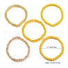 5Pcs 5 Styles Faceted Rondelle Glass Beaded Stretch Bracelet Sets BJEW-YW00004-01-3