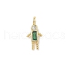 Brass Micro Pave Cubic Zirconia Pendants ZIRC-I356-17G-A09-1