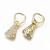 Brass Micro Pave Clear Cubic Zirconia Pendants ZIRC-S067-200-NF-2