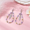 304 Stainless Steel & Glass Seed Beads Dnagle Earrings for Women EJEW-MZ00397-01-1