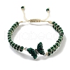 Synthetic Malachite Braided Round Bead Bracelets BJEW-K251-06F-2