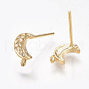 Brass Cubic Zirconia Stud Earring Findings X-KK-S350-033G-2