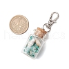 Natural Lapis Lazuli/Amethyst/Carnelian/Citrine/Rose Quartz/Amazonite Chip & Shell Beads inside Glass Wishing Bottle Pendant Decorations HJEW-JM03220-3
