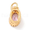 Real 18K Gold Plated Brass Inlaid Cubic Zirconia Charms ZIRC-L100-079G-07-3