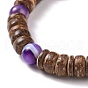 Natural Striped Agate(Dyed & Heated) Beaded Bracelets BJEW-JB09069-3