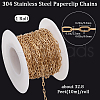 Beebeecraft 10M PVD Vacuum Plating 304 Stainless Steel Paperclip Chains CHS-BBC0001-07-2