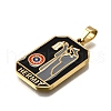 Tarot 304 Stainless Steel Enamel Pendants STAS-M119-09B-G-3