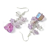 Natural Rose Quartz Chip & Natural Quartz Dangle Earrings for Women EJEW-TA00560-04-4