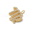 Ion Plating(IP) 304 Stainless Steel Micro Pave Cubic Zirconia Charms STAS-Z107-09G-10-2