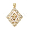 Brass Micro Pave Clear Cubic Zirconia Pendants KK-Q813-16A-G-1