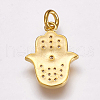 Brass Micro Pave Cubic Zirconia Pendants X-ZIRC-G099-39G-2