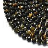 Natural Yellow and Blue Tiger Eye Beads Strands G-P573-A05-01-3