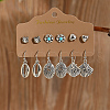 6 Pairs Retro Shell Shaped Alloy Dangle Earrings Set for Women WQ8140-1