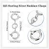 Beebeecraft 8Pcs 925 Sterling Silver Double Spring Ring Clasps STER-BBC0007-52-2