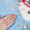 BENECREAT 12Pcs Brass Pave White Shell Heart Charms FIND-BC0013-84A-3
