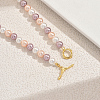 Elegant Glass Pearl Round Beaded Metal OT Necklaces for Women DC4506-5