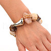 Exaggerated Glass & Wood & Resin & CCB Plastic Beaded Stretch Bracelets for Women WG71D73-01-5