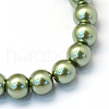 Baking Painted Pearlized Glass Pearl Round Bead Strands HY-Q003-4mm-49-2