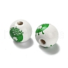 St. Patrick's Day Series Printed Schima Wood European Beads WOOD-V002-01H-2