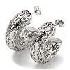 C-Shaped with Coin Pattern Stud Earrings EJEW-G355-06P-1