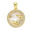 Brass Micro Pave Clear Cubic Zirconia Pendants KK-K354-04G-06-1