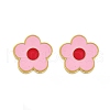 304 Stainless Steel Enamel Stud Earrings STAS-E502-01G-02-4