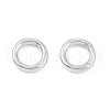 Anti-Tarnish Rhodium Plated 925 Sterling Silver Spring Gate Rings STER-K173-27P-1