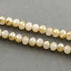 Half Plated Imitation Jade Faceted Rondelle Glass Bead Strands EGLA-S092-2mm-M-2