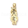 Brass Micro Pave Cubic Zirconia Pendants KK-H433-14B-G-2