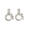 Brass Micro Pave Clear Cubic Zirconia Twister Clasps KK-H202-18P-1