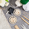  Flat Round Wooden Knitting Needle Gauges WOOD-NB0002-38-5