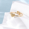 304 Stainless Steel Open Cuff Ring for Women RJEW-A071-01D-G-2
