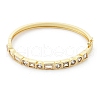Brass Micro Pave Clear Cubic Zirconia Hinged Bangles for Women BJEW-K274-10G-4