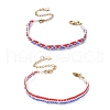 2Pcs 2styles Handmade Glass Seed Beaded Bracelets for Women BJEW-MZ00156-4