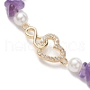 Natural Amethyst Chip Beaded Stretch Bracelets BJEW-JB10507-3