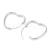 Rhodium Plated 925 Sterling Silver Hoop Earrings EJEW-K258-10P-2