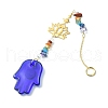 Gemstone Chip Beaded Pendant Decorations HJEW-JM01128-01-3